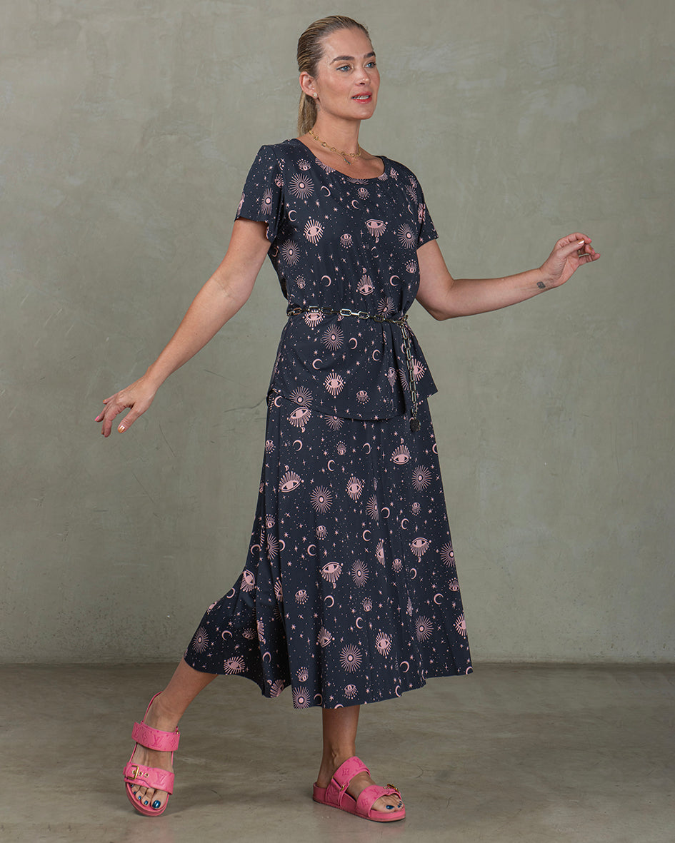 Blusa Carla Fluity Astros Black