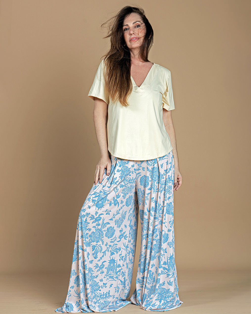 Blusa Marrie Fluity Onça Blue