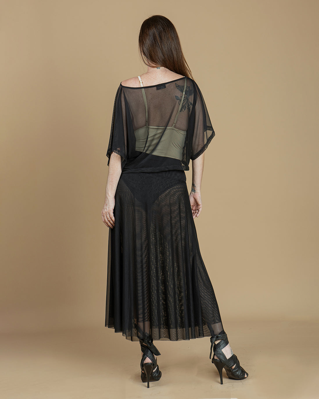 Saia Laise Tule Preto
