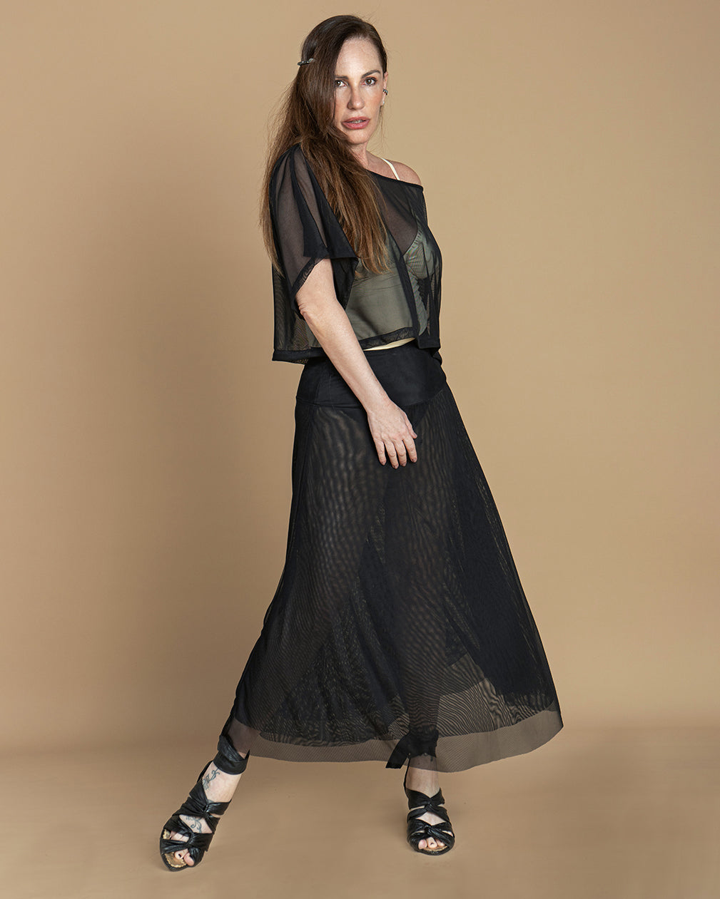 Saia Laise Tule Preto