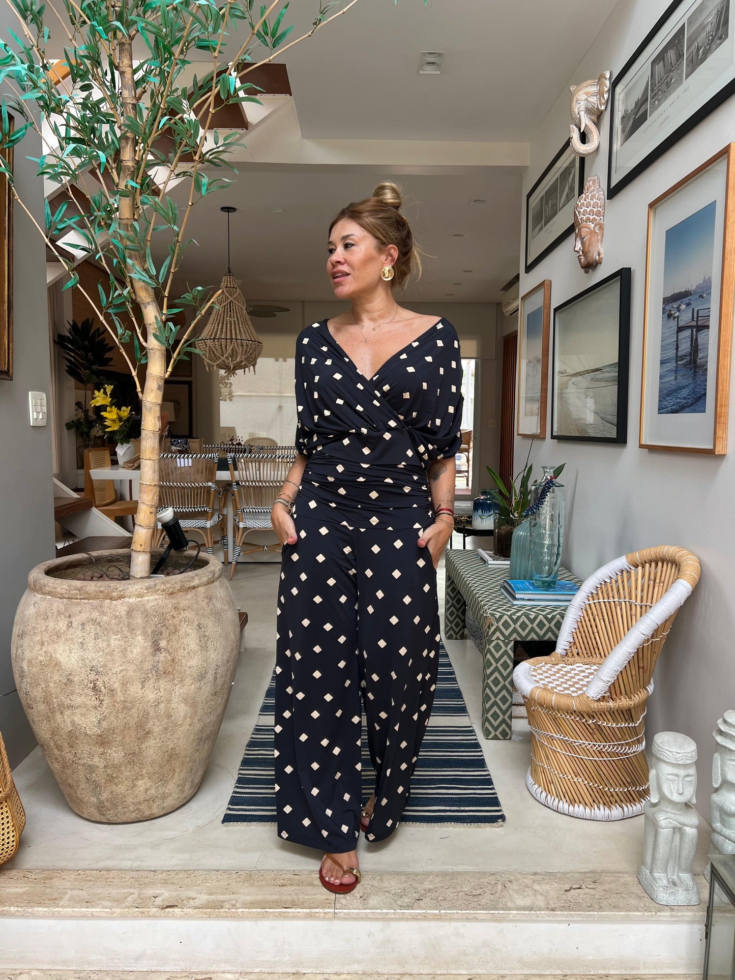 Blusa Ximena Jersey Zebrado