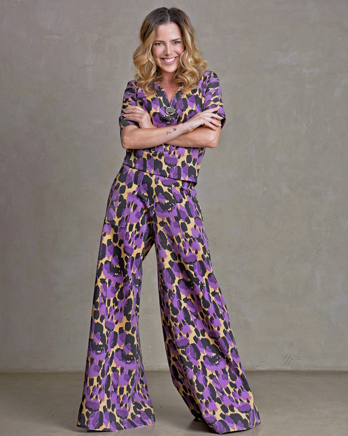 Pantalong Tencel Onça Roxa