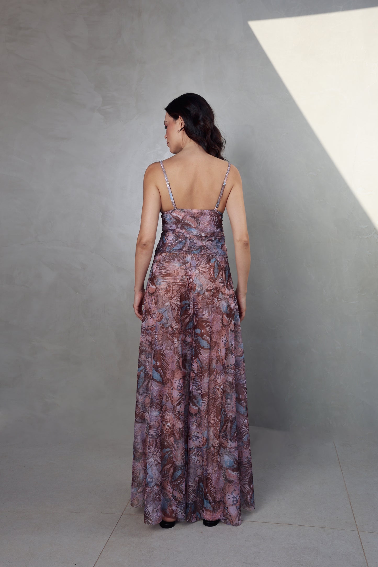 Top Rita Tule Borboleta Rose