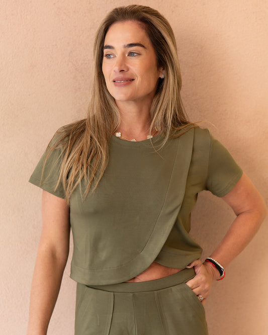Blusa Tati Tencel Army