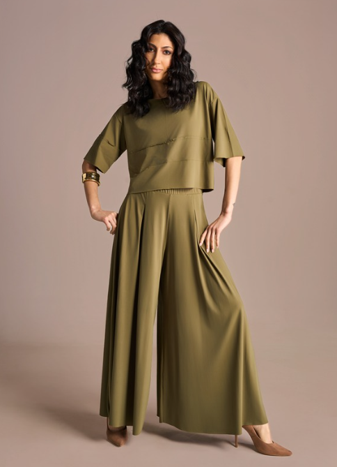 Pantalona Carol Jersey Verde Basil