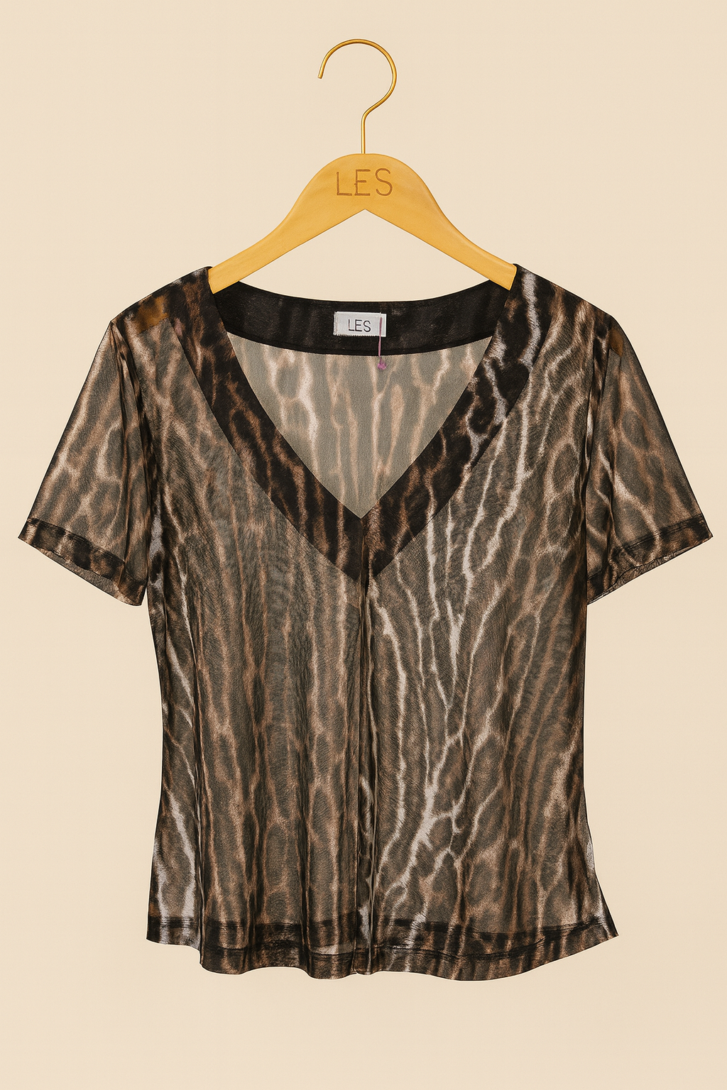 Blusa Marrie Tule Onça Marrom