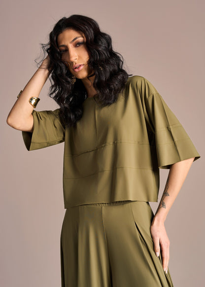Cropped Malu Jersey Verde Basil