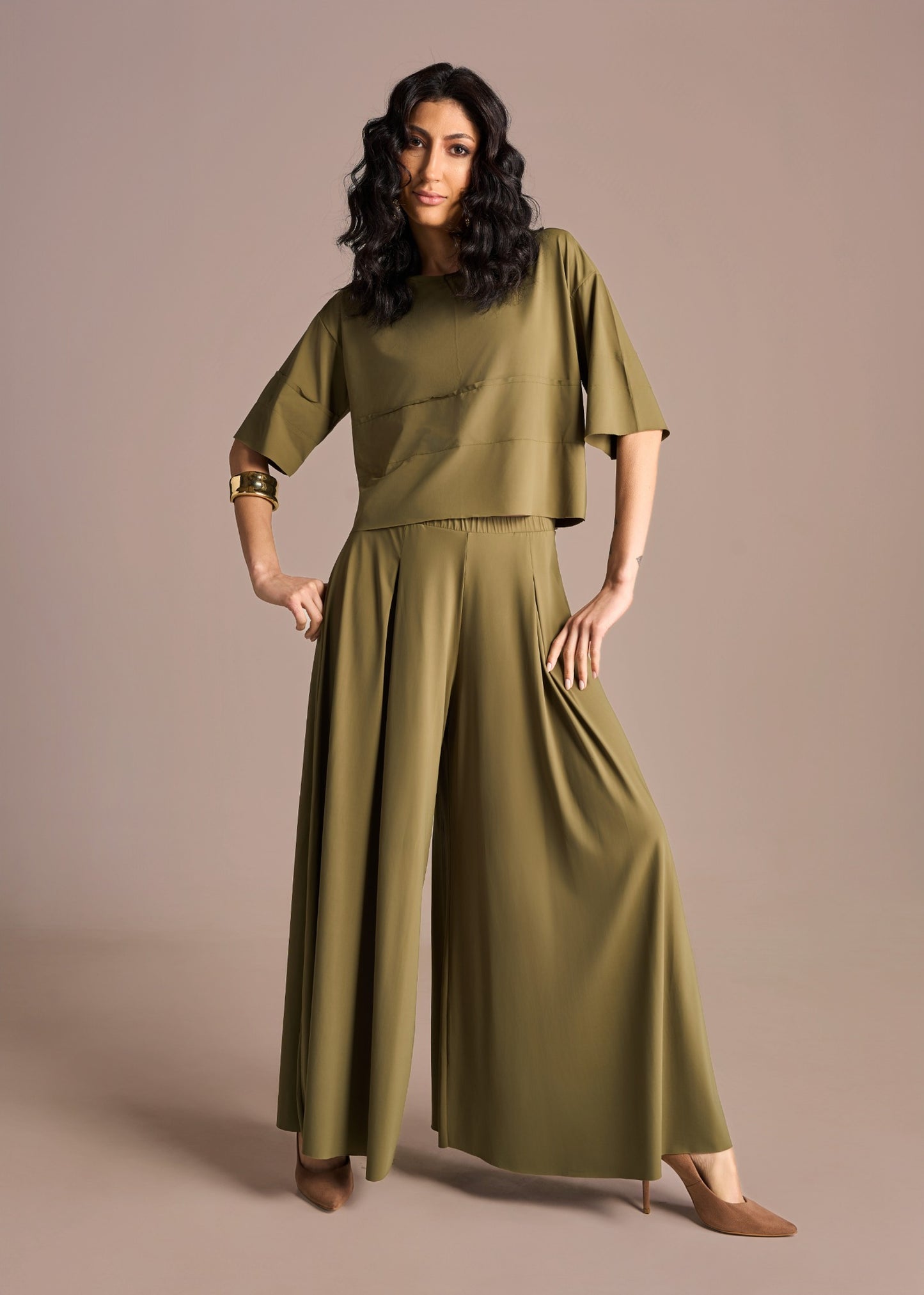 Cropped Malu Jersey Verde Basil