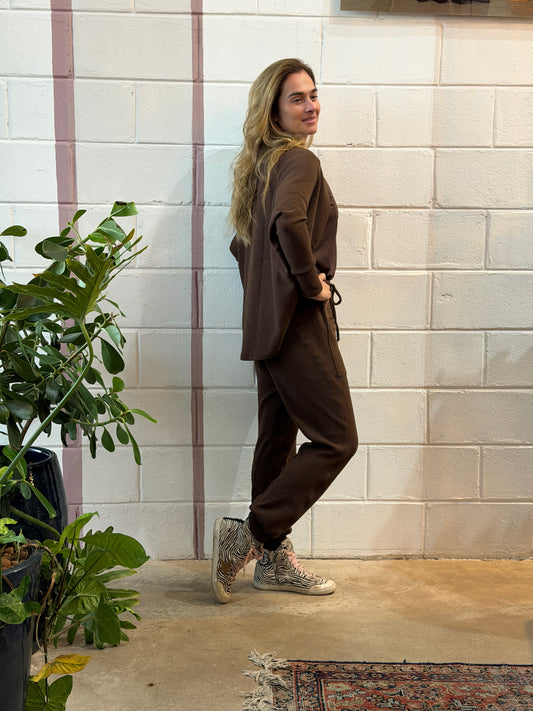 Casaco Casulo Boucle Café