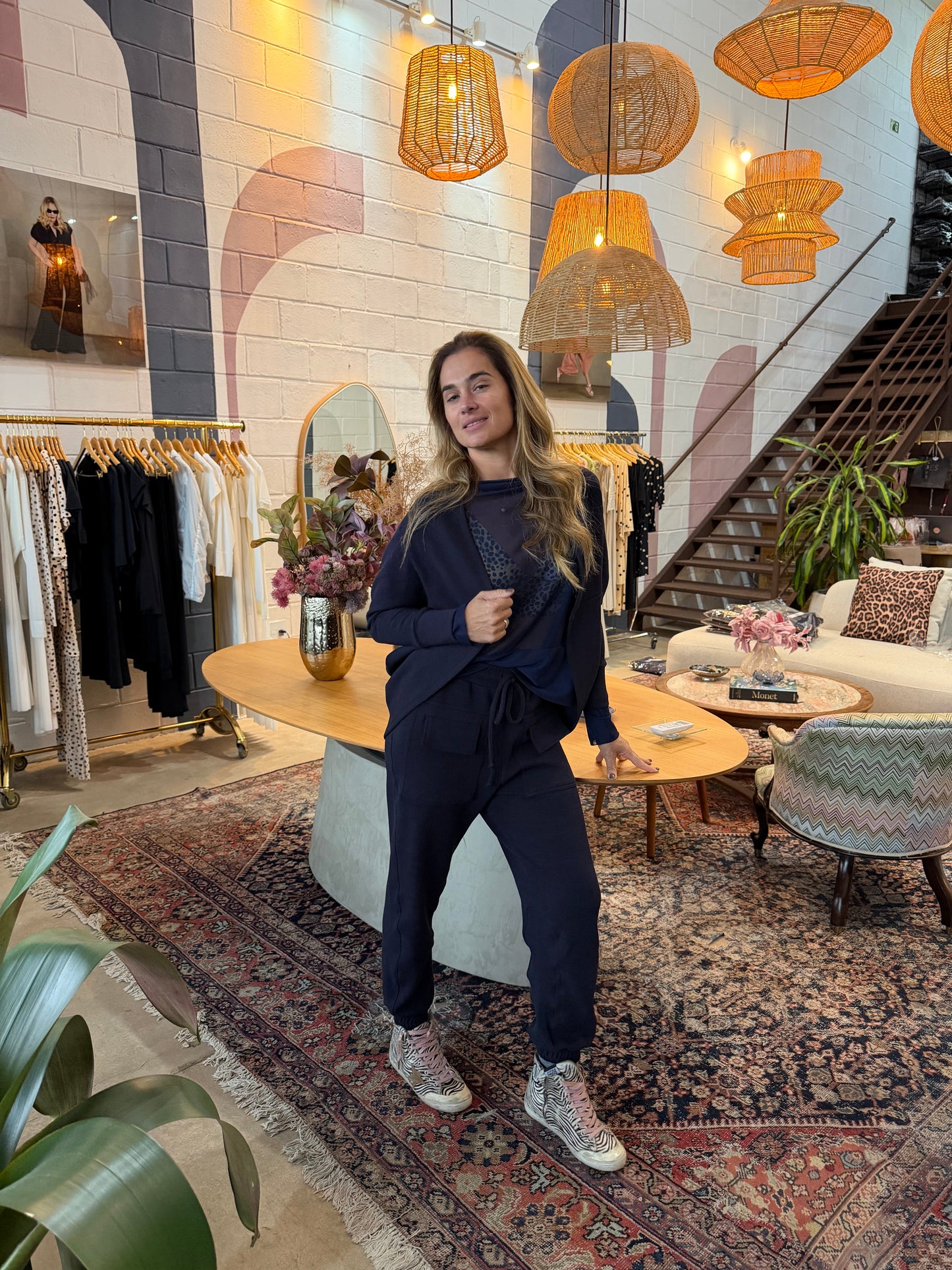 Calça Andrea Boucle Marinho