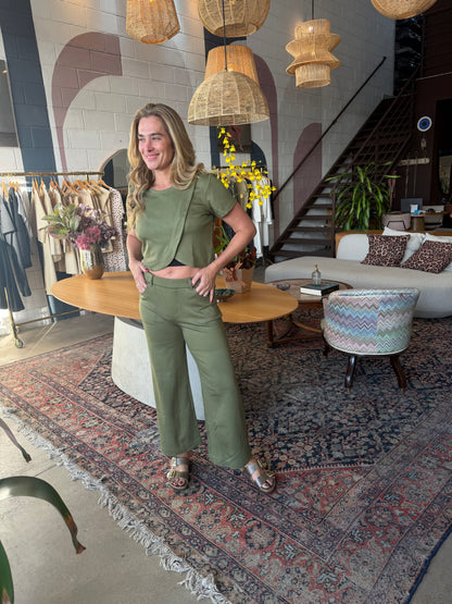 Pantalona Gisela Tencel Army