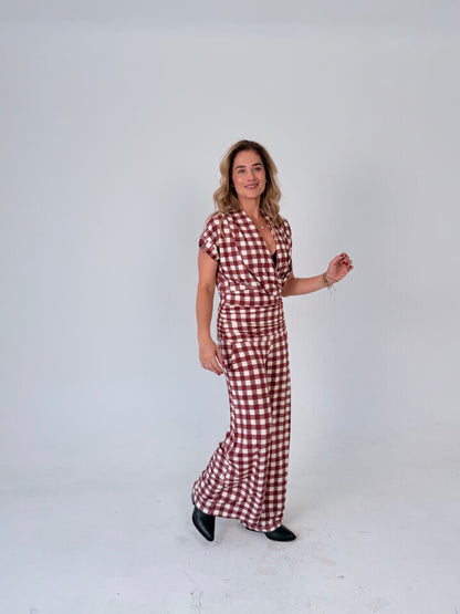 Blusa Ximena Jersey Xadrez