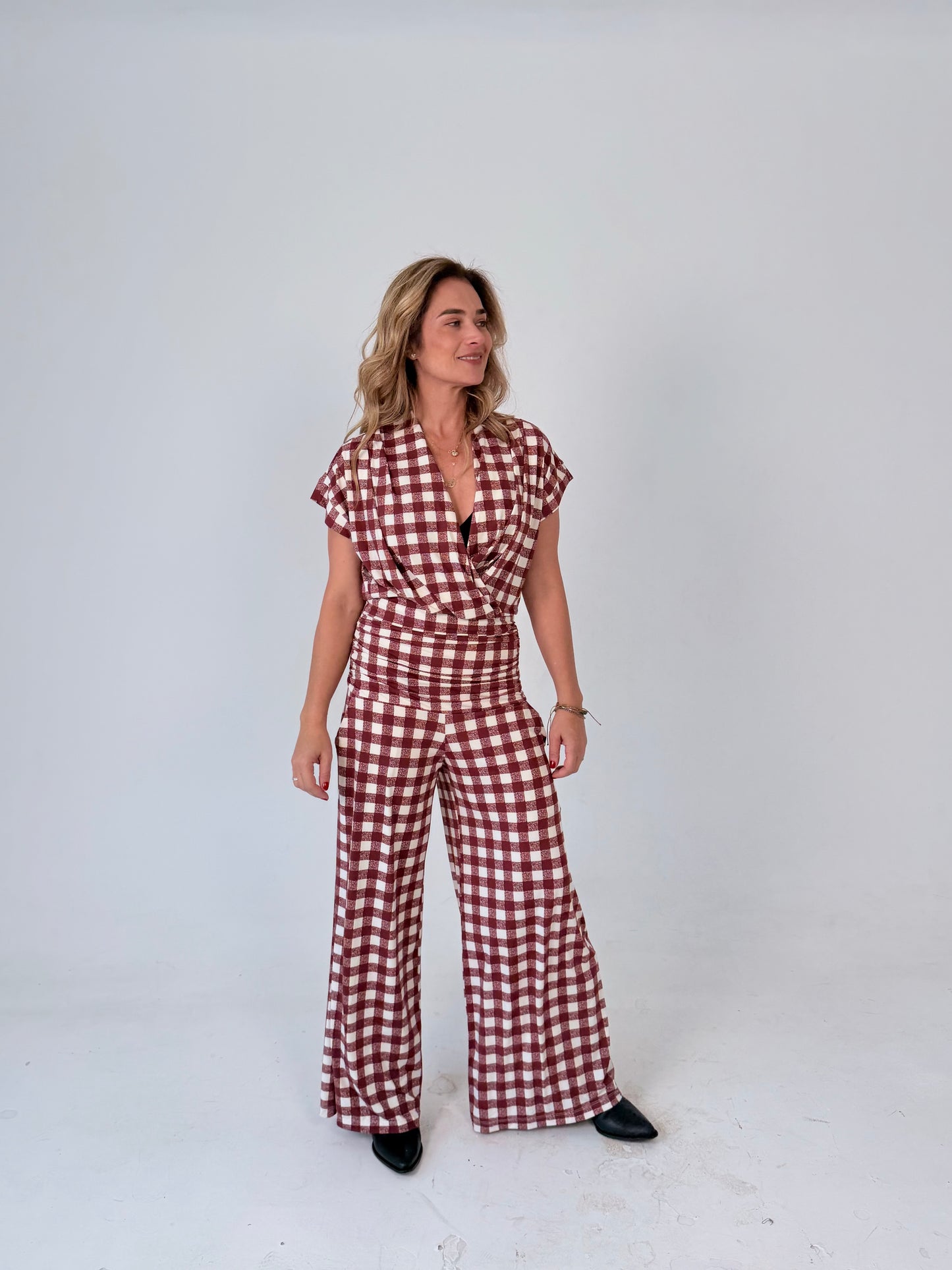 Blusa Ximena Jersey Xadrez