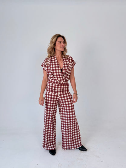 Blusa Ximena Jersey Xadrez