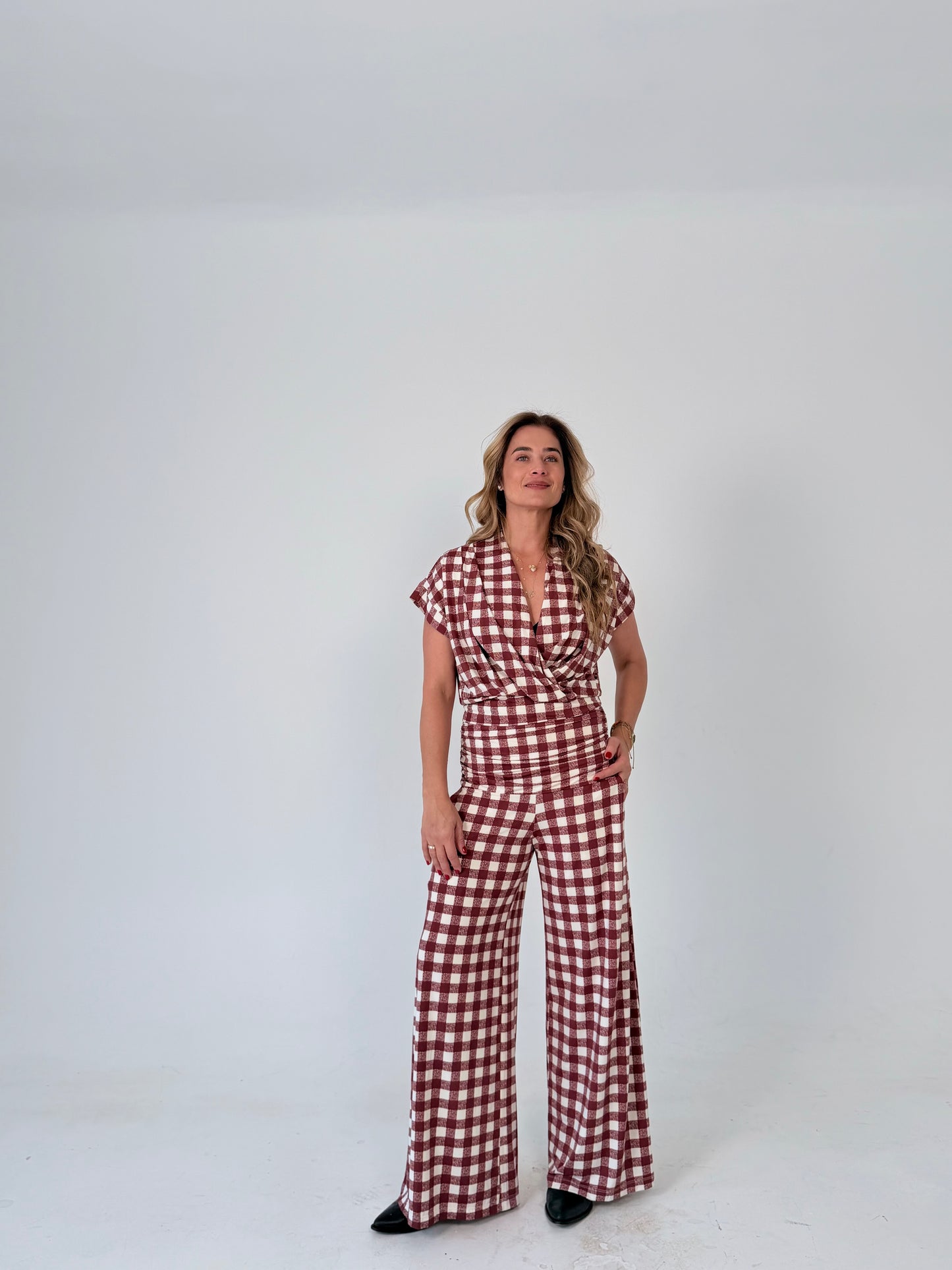 Calça Alice Jersey Xadrez