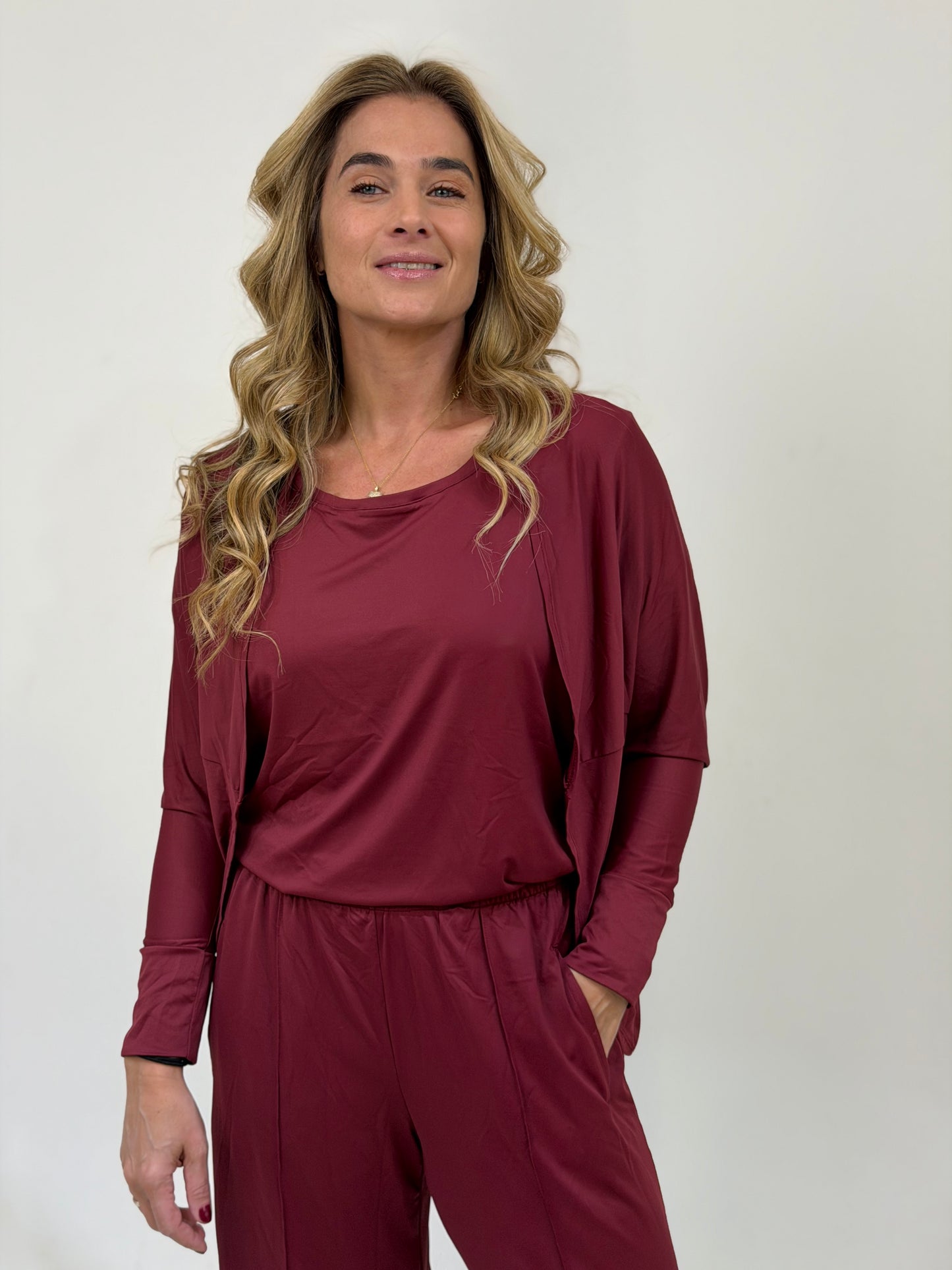 Casaco Casulo Jersey Vinho