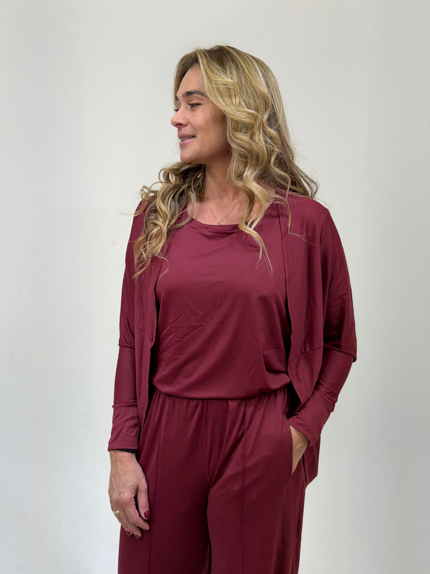 Casaco Casulo Jersey Vinho
