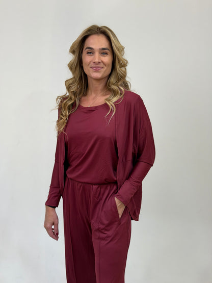 Calça Claudia Jersey Vinho