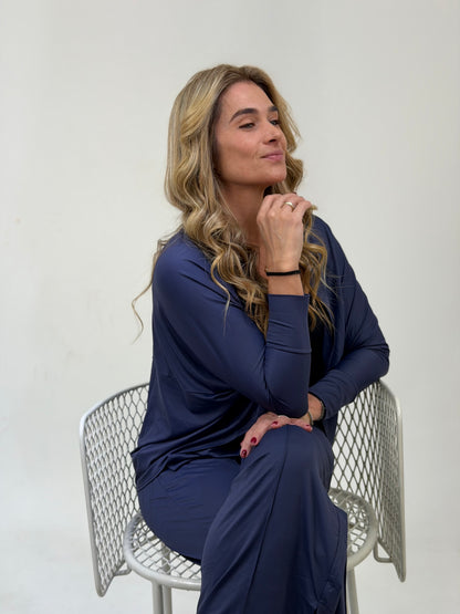 Calça Claudia Jersey Marinho