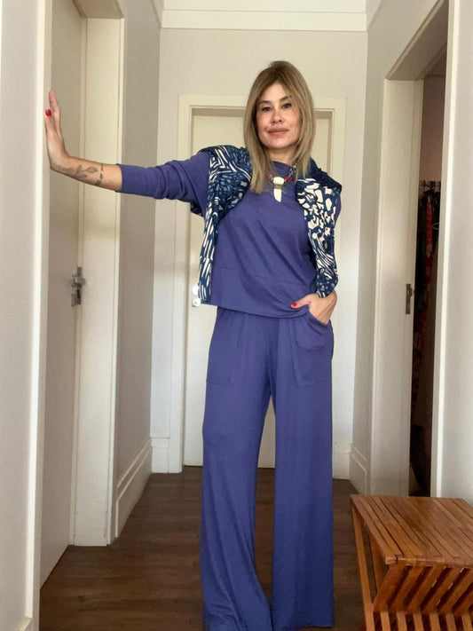 Pantalong Tricot Vida Marinha