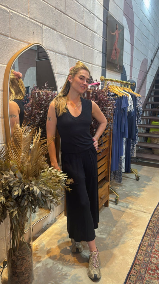 Pantacourt Tricot Black