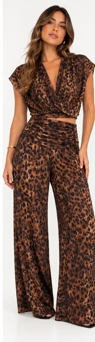 Blusa Ximena Tule Onça Gold