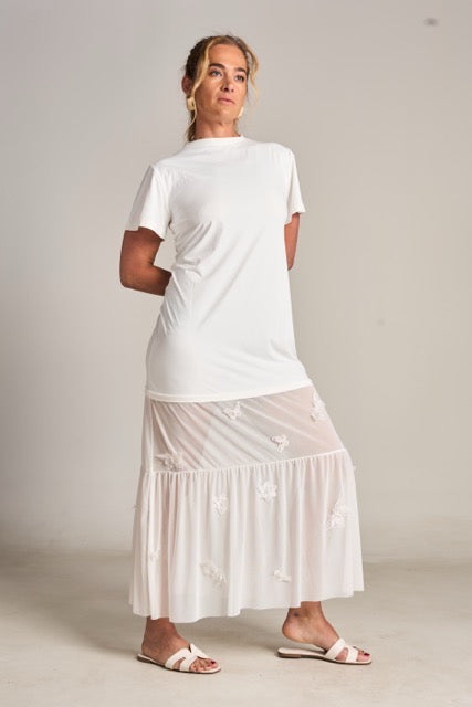 Vestido Donatella Jersey Off Borboletas