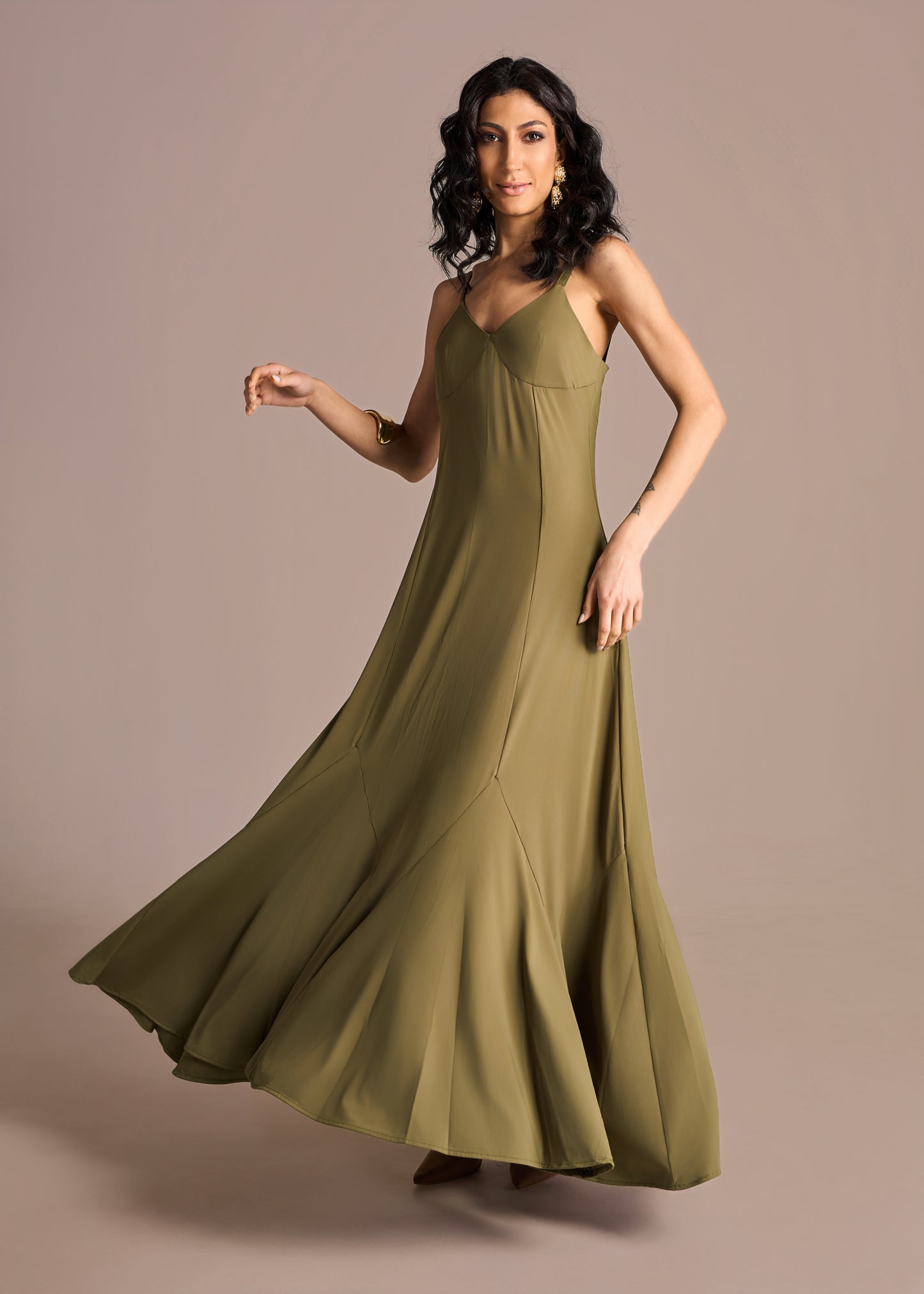 Vestido Mimi Jersey Verde Basil