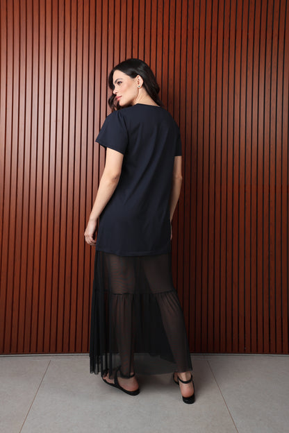Vestido Donatella Fluity Preto
