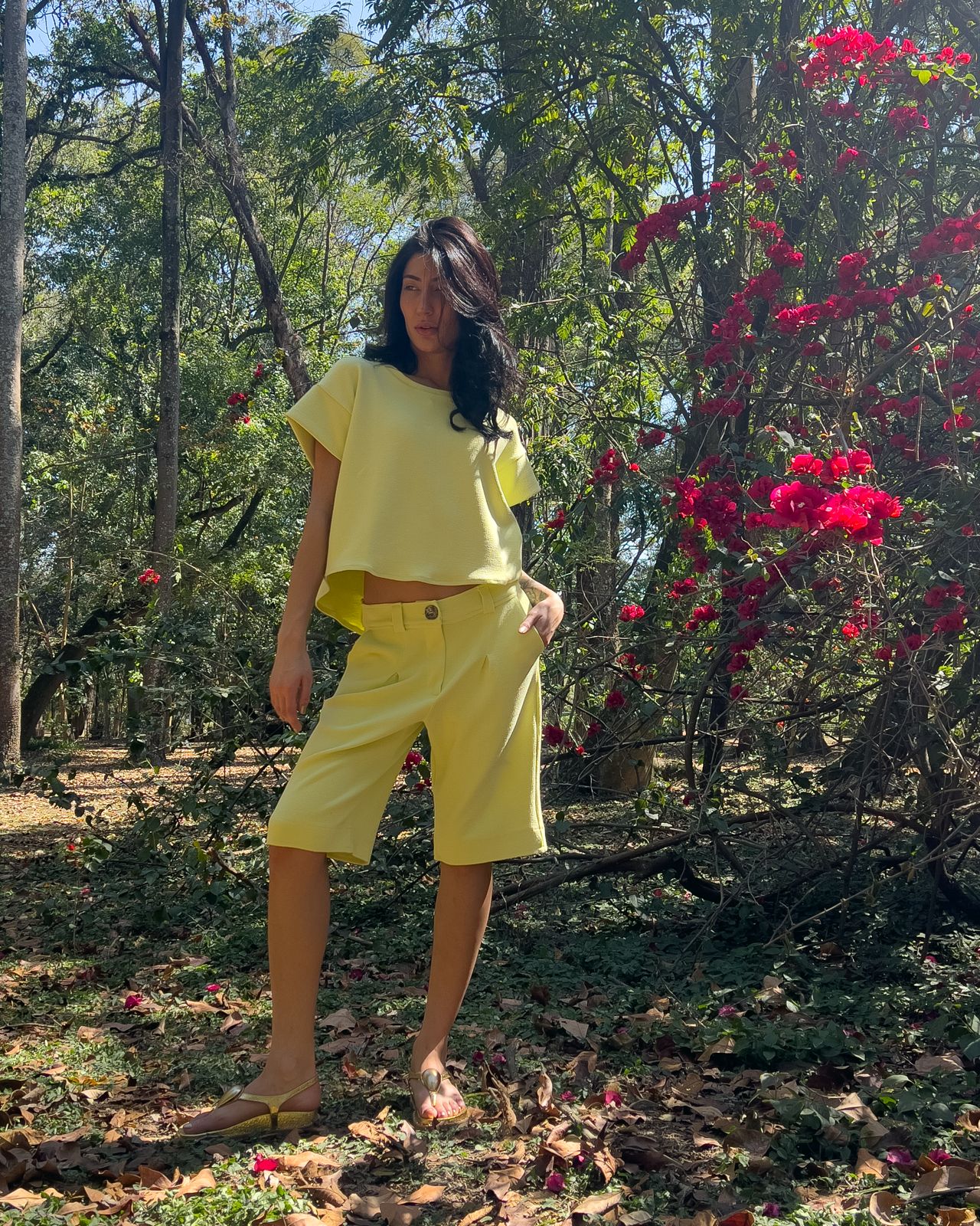 Bermuda Cora Boucle Amarelo