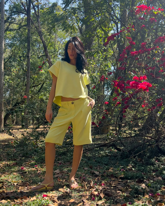 Bermuda Cora Boucle Amarelo