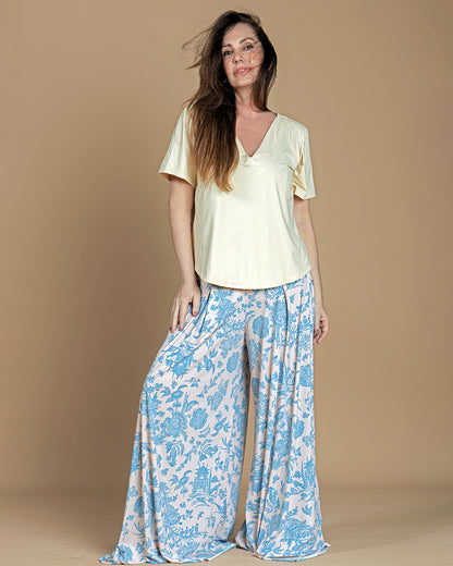 Blusa Marrie Fluity Onça Blue