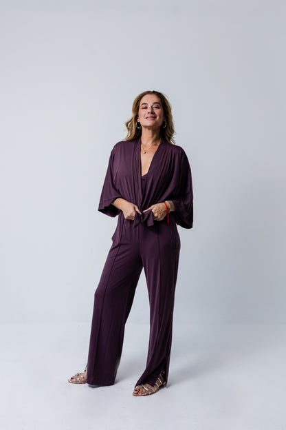 Kimono Cris Fluity Vinho Taruma