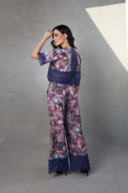 Calça Isabela Fluity Borboleta Rose