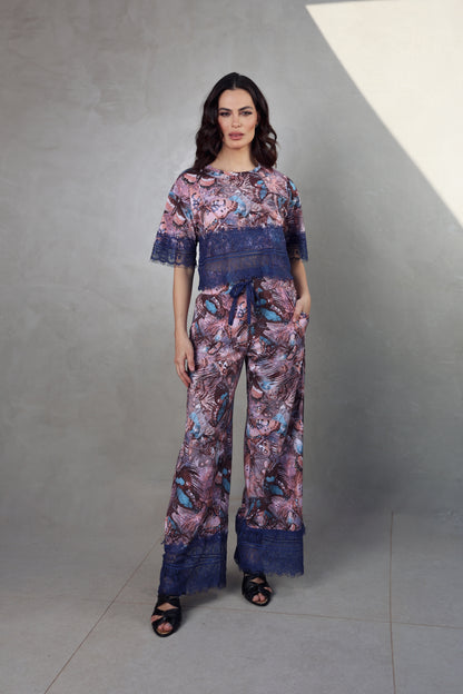 Calça Isabela Fluity Borboleta Rose