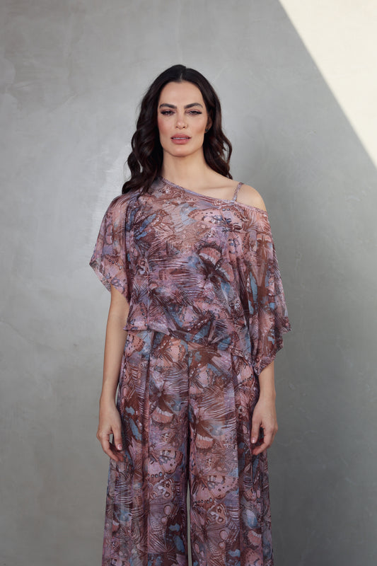 Cropped Tule Borboleta