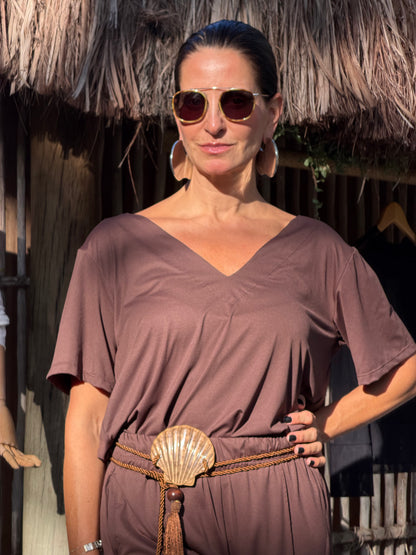 Calça Claudia Jersey Café