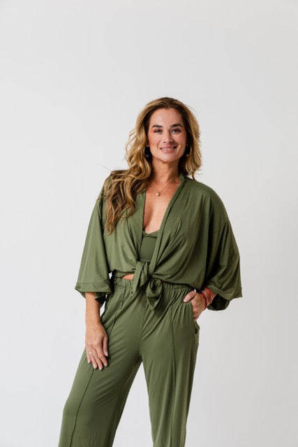 Kimono Cris Fluity Verde Alcaparra